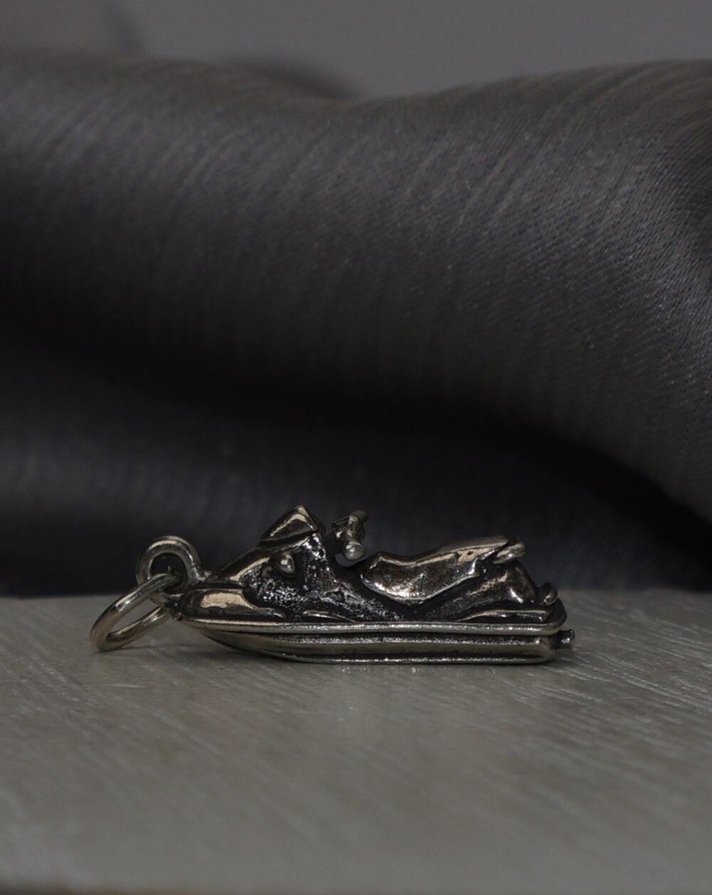 Vintage Sterling Silver 3D Jet Ski Charm 3.6G / 0.9in